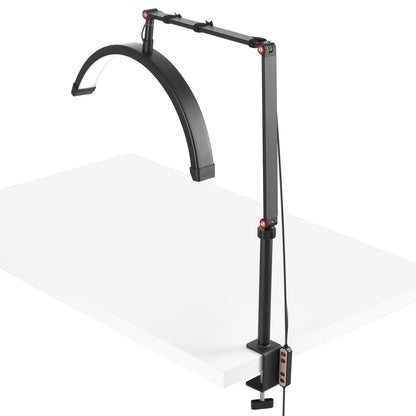 Nail table lamp 20 W Clip on Half Moon Lash Light with phone holder curved LED