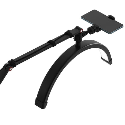 Nail table lamp 20 W Clip on Half Moon Lash Light with phone holder curved LED