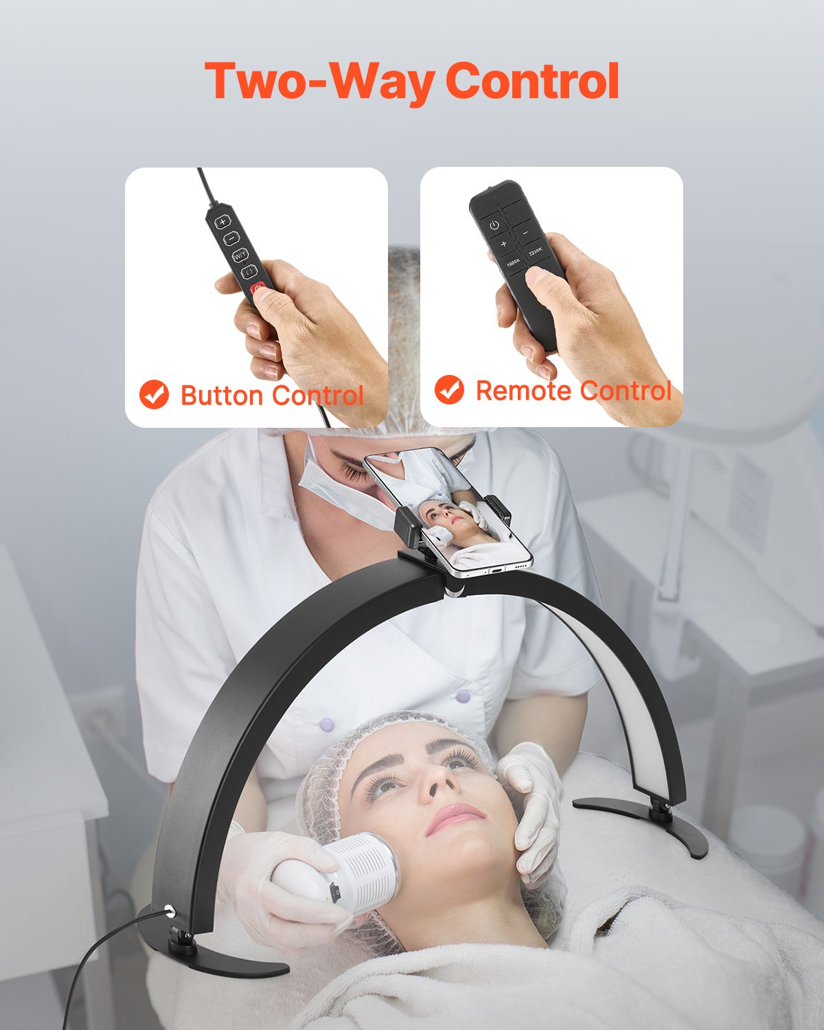 Spikbordslampa 40 W Half Moon skrivbordslampa med telefonhållare Justerbar ljusstyrka