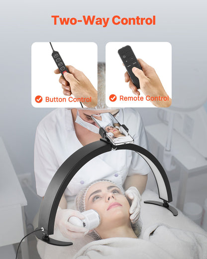 Spikbordslampa 40 W Half Moon skrivbordslampa med telefonhållare Justerbar ljusstyrka