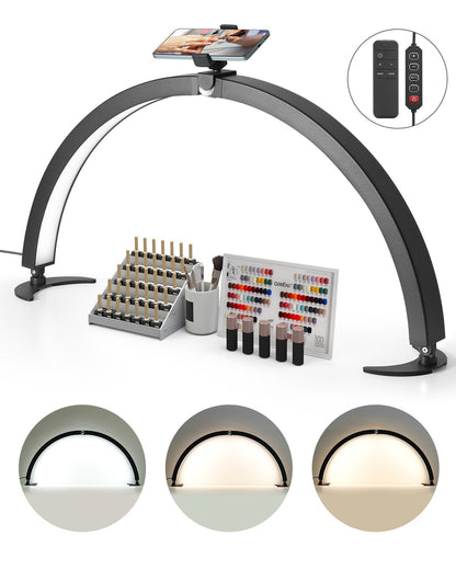 Spikbordslampa 40 W Half Moon skrivbordslampa med telefonhållare Justerbar ljusstyrka