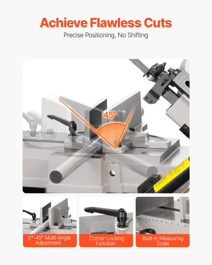 Metal Horizontal Band Saw 7 x 12 Inch 1.1KW Variable Speed Band Saw 220V