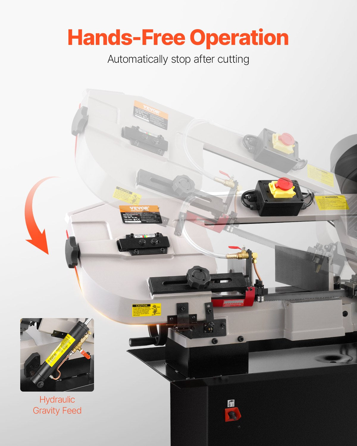 Metal Horizontal Band Saw 7 x 12 Inch 1.1KW Variable Speed Band Saw 220V