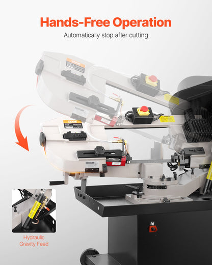 Metal horizontal band saw 7 x 8.25 in 1.1 kW variable speed band saw 220V