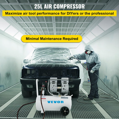 Air compressor 5.5 gallon, portable air compressor 1 hp, oil-free air compressor steel tank 750W, pancake air compressor 115 PSI, ultra-quiet compressor for home repair, tire pumping