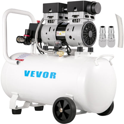Luftkompressor 11 gallon, ultratyst luftkompressor 1 hk, oljefri luftkompressor ståltank 750W, bärbar luftkompressor 8 bar, ultratyst kompressor för hemreparation, däckpumpning