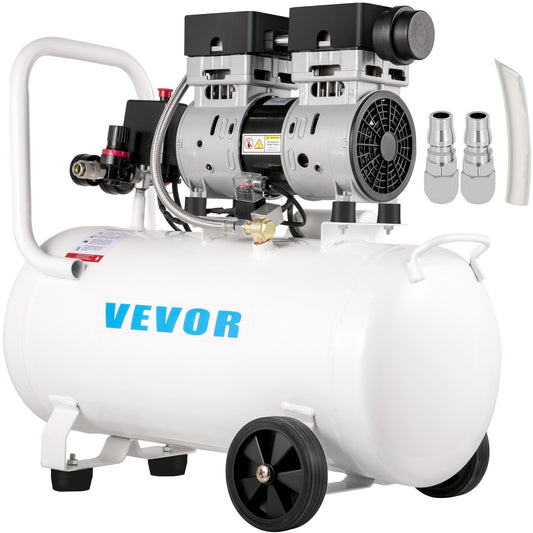 Luftkompressor 11 gallon, ultratyst luftkompressor 1 hk, oljefri luftkompressor ståltank 750W, bärbar luftkompressor 8 bar, ultratyst kompressor för hemreparation, däckpumpning