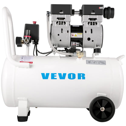 Luftkompressor 11 gallon, ultratyst luftkompressor 1 hk, oljefri luftkompressor ståltank 750W, bärbar luftkompressor 8 bar, ultratyst kompressor för hemreparation, däckpumpning