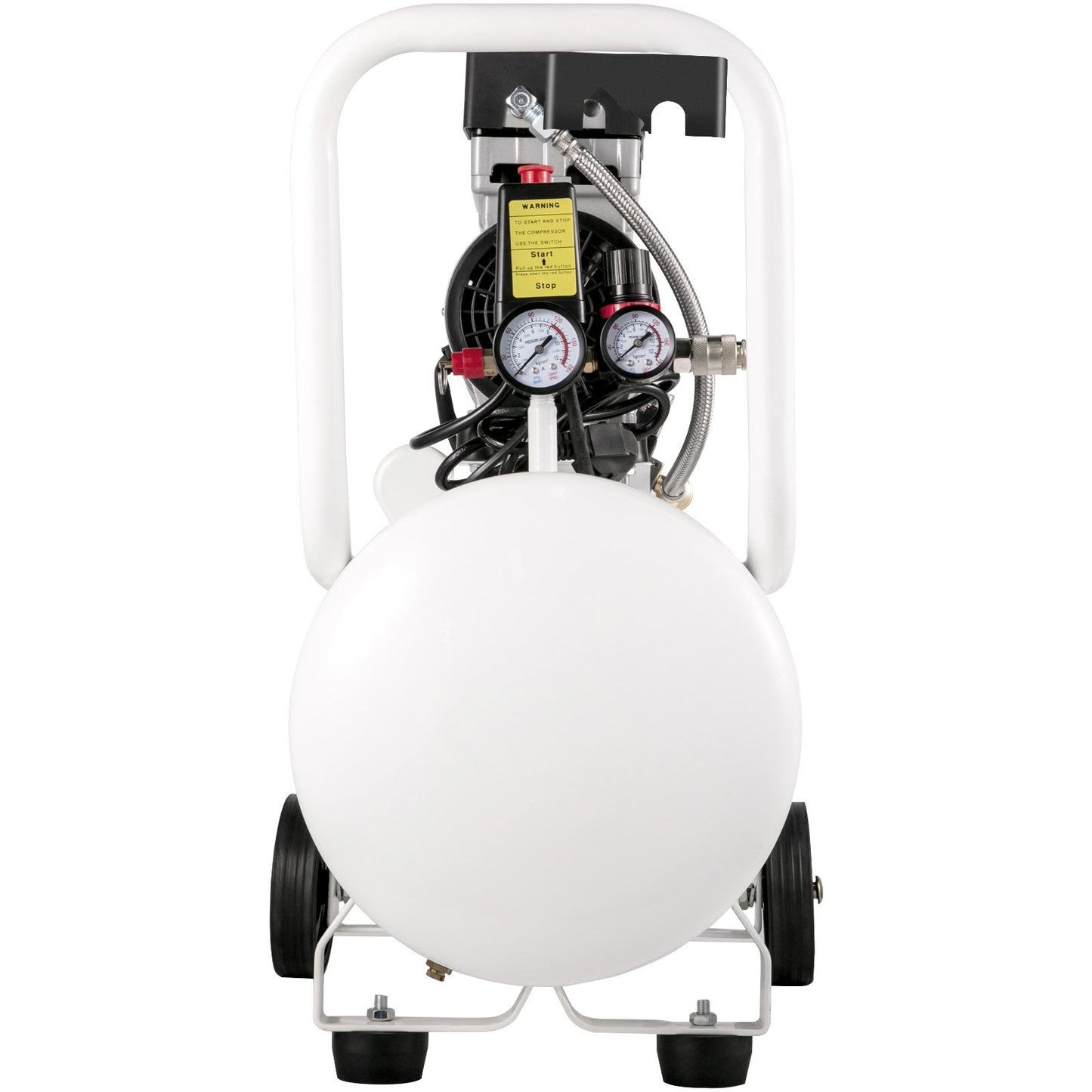 Luftkompressor 11 gallon, ultratyst luftkompressor 1 hk, oljefri luftkompressor ståltank 750W, bärbar luftkompressor 8 bar, ultratyst kompressor för hemreparation, däckpumpning