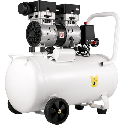 Luftkompressor 11 gallon, ultratyst luftkompressor 1 hk, oljefri luftkompressor ståltank 750W, bärbar luftkompressor 8 bar, ultratyst kompressor för hemreparation, däckpumpning