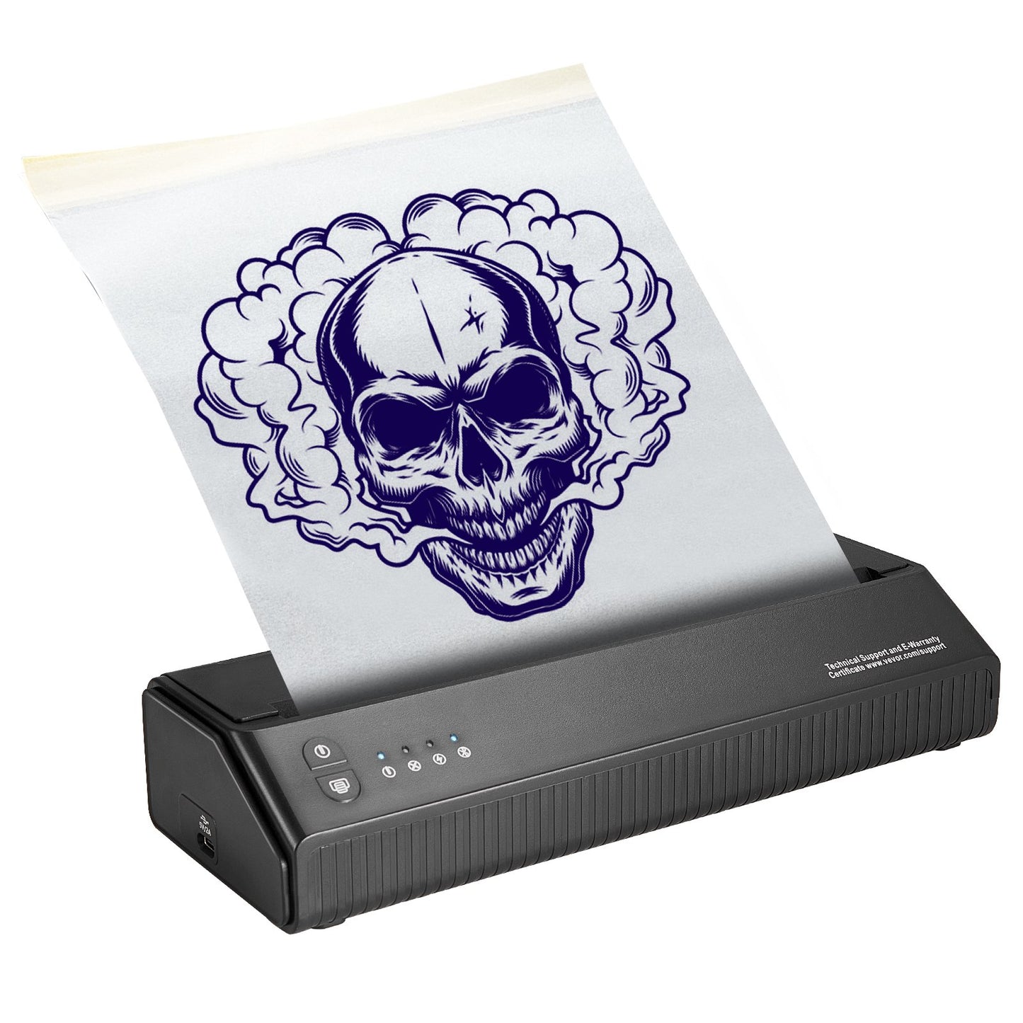 Tattoo-Transfer-Schablonendrucker, kabelloser Bluetooth-Tattoo-Schablonendrucker mit 10-teiligem Transferpapier und Stofftasche, tragbarer Tattoo-Drucker für Android- und iOS-Telefone, iPad und PC