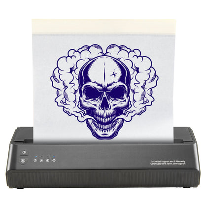 Tattoo-Transfer-Schablonendrucker, kabelloser Bluetooth-Tattoo-Schablonendrucker mit 10-teiligem Transferpapier und Stofftasche, tragbarer Tattoo-Drucker für Android- und iOS-Telefone, iPad und PC