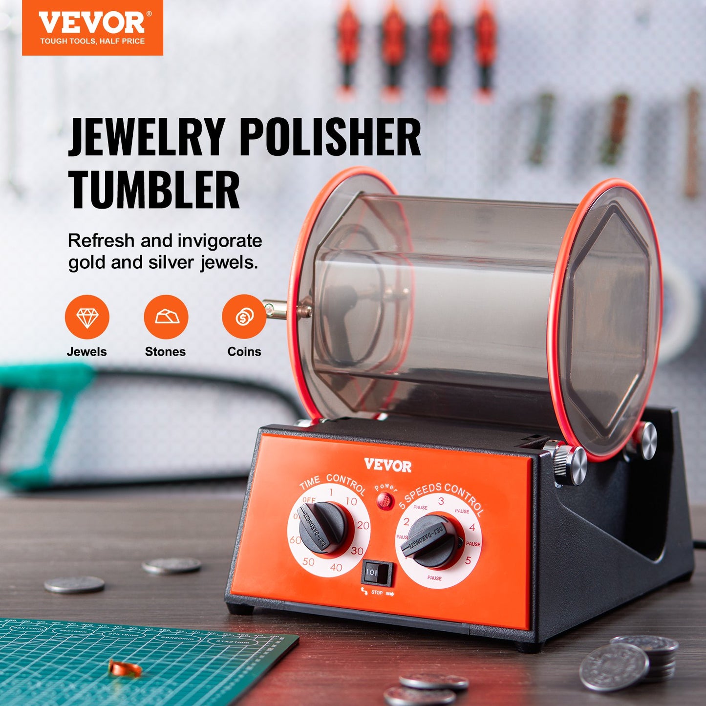 5 kg Roterande tumlare Ytpolerare Smycken Polish Finish Machine Gem DIY