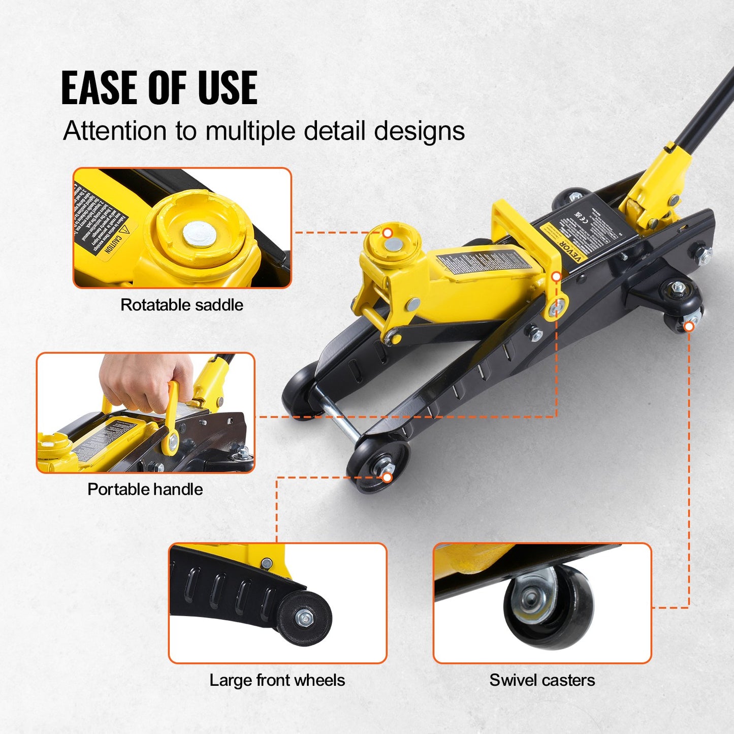Low Profile Golvjack 2 Ton Heavy Duty enkelkolvshydraulisk pump