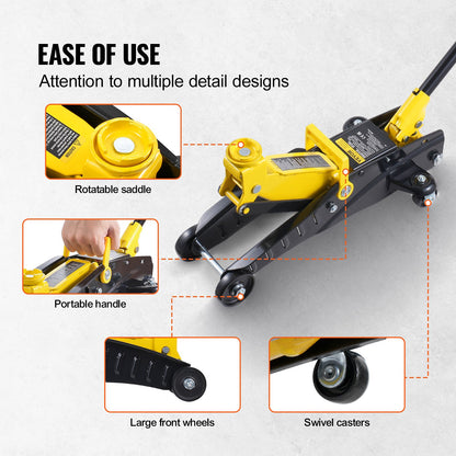 Low Profile Golvjack 2 Ton Heavy Duty enkelkolvshydraulisk pump