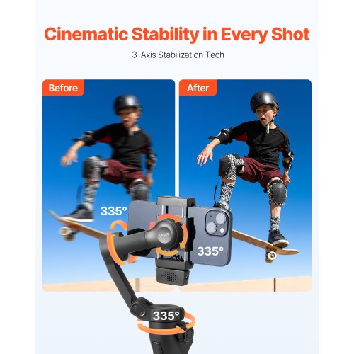 3-axlig telefongimbalstabilisator för smartphone AI-driven automatisk spårning