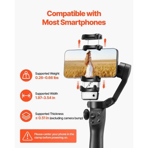 3-axlig telefongimbalstabilisator för smartphone AI-driven automatisk spårning