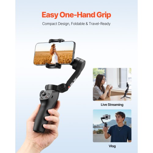 Gimbal Stabilisator för Smartphone 3-Axis Telefon Gimbal för Android och iPhone