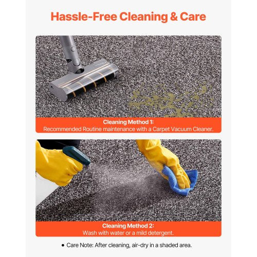 ytterdörrsmatta, 1524 x 914 mm kommersiell golvmatta för inomhus och utomhus, industriell entrématta med PVC-baksida, kraftig tvättbar entrématta för hall, kök, balkong, garage, grå |  EU