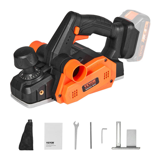 Cordless Electric Hand Planer, 3-1/4" Width, 16500 rpm Handheld Wood Planer with 5/64" Adjustable Planing Depth HSS Blade Dual Side Dust Outlets, for Woodworking Wood Planing Surface Smoothing