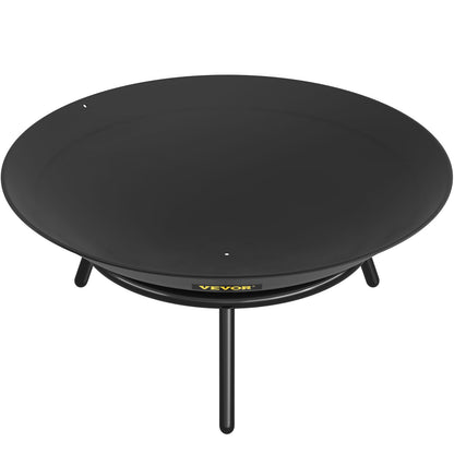 Fire Pit Bowl, 22-inch Deep Round Carbon Steel Fire Bowl, Wood Burning for Patios, Backyards and Camping Use, with a Drain Hole and a Wood Stick, Black