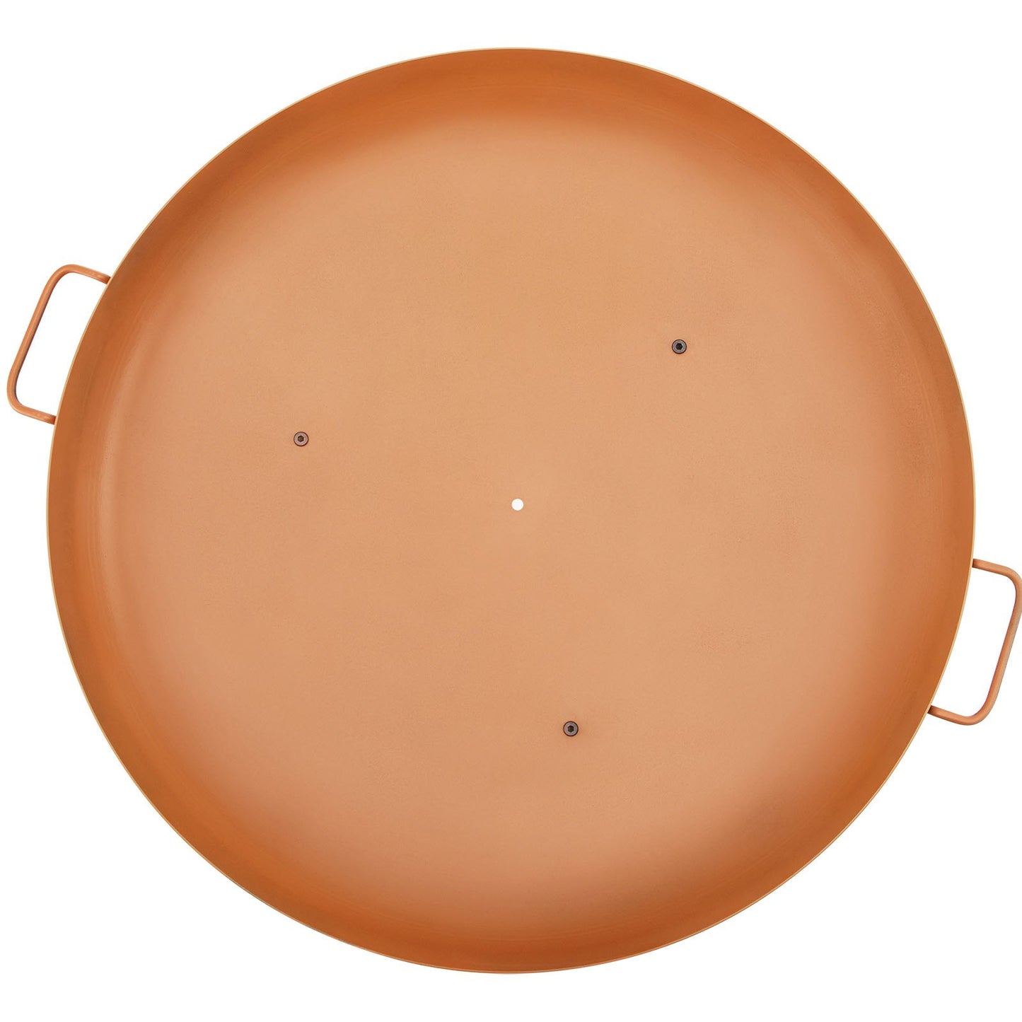 Fire Pit Bowl, 30-tums djup rund eldskål i kolstål, vedeldning för uteplatser, bakgårdar och campingbruk, med ett avloppshål, bärbara handtag och en vedpinne, brun
