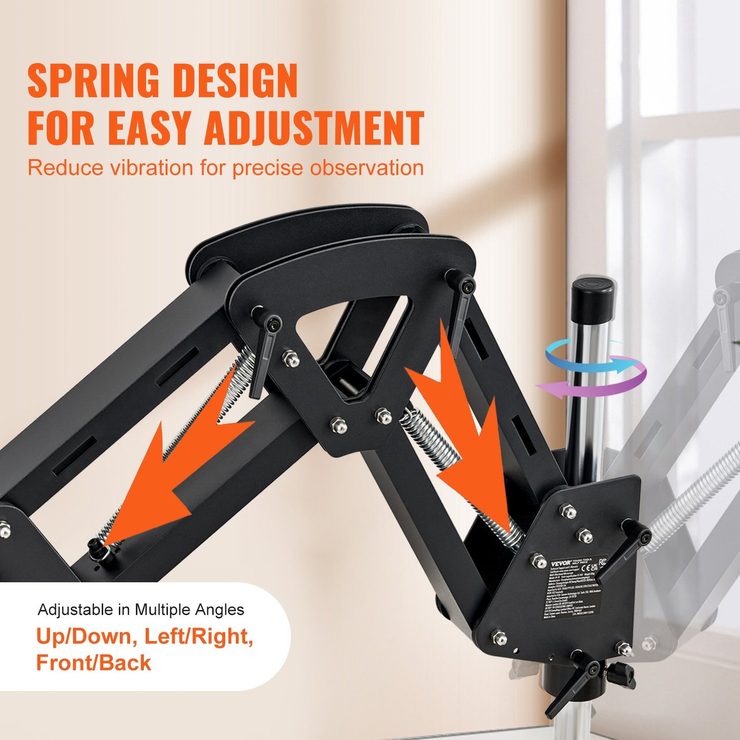 Multi-Directional Microscope with Spring Mount Ring Light 7X-45X Jewelry