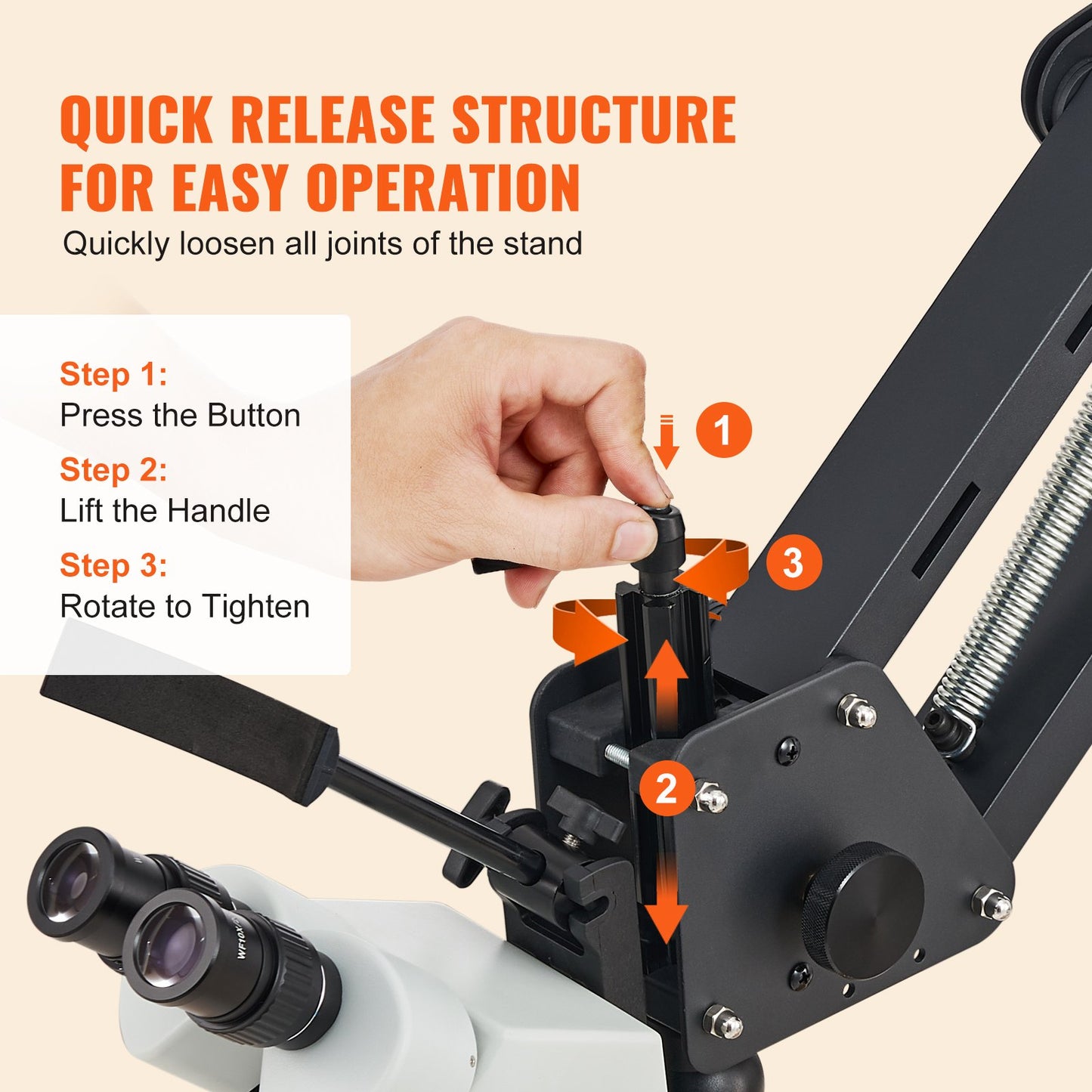 Multi-Directional Microscope with Spring Mount Ring Light 7X-45X Jewelry