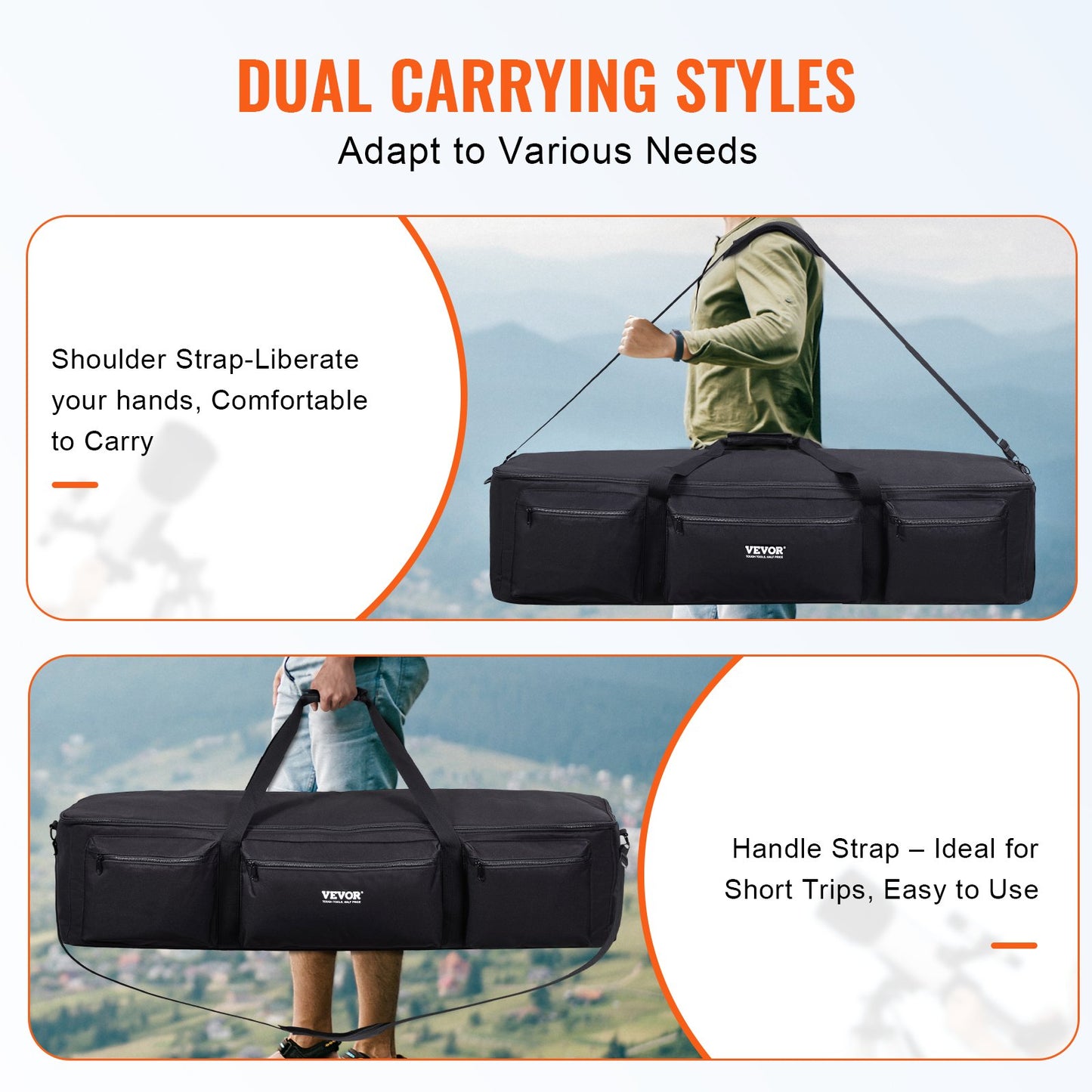 Teleskopfodral 1035 mm Multifunktionell stötdämpande Teleskopförvaringsväska