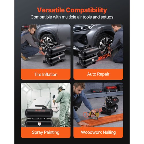 Air Compressor Compact Portable Oil-Free Compressor 4.6 Gallon 90 PSI