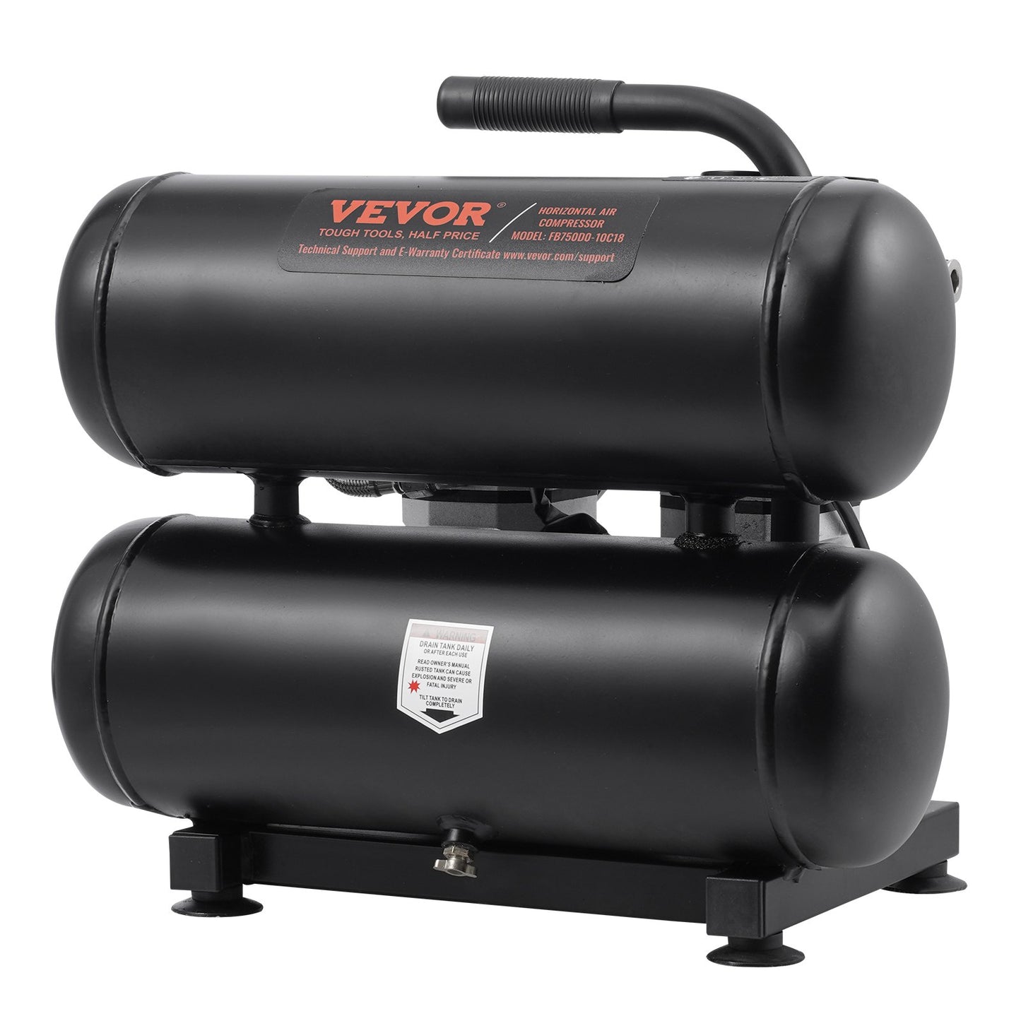 Luftkompressor Kompakt Bärbar Oljefri Kompressor 4,6 Gallon 90 PSI