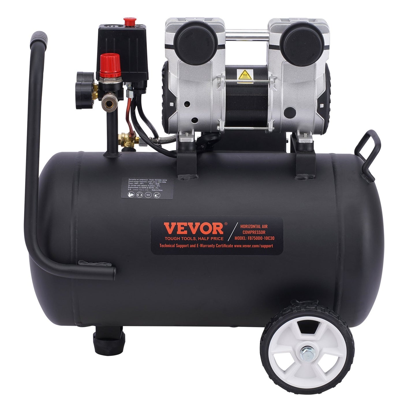 Luftkompressor Kompakt Bärbar Oljefri Kompressor 8 Gallon 90 PSI