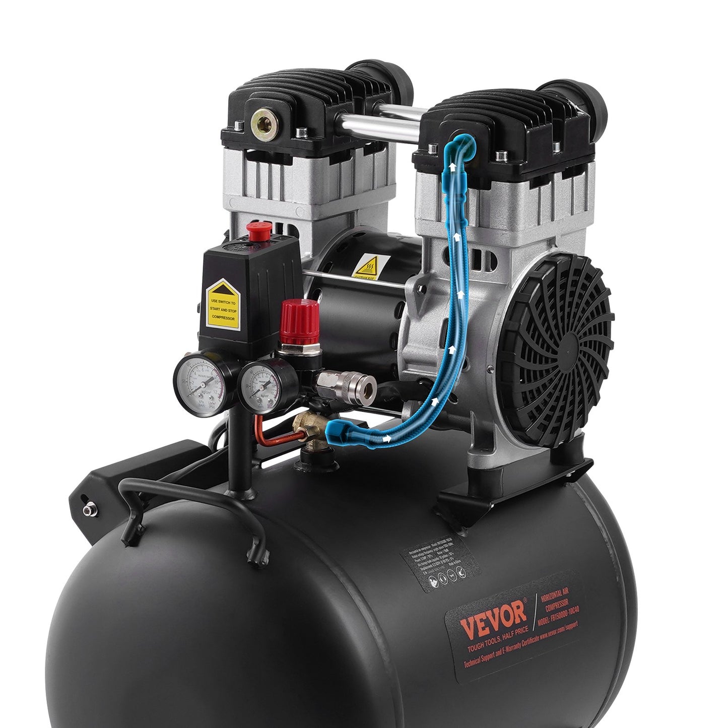 Luftkompressor Kompakt Bärbar Oljefri Kompressor 10 Gallon 90 PSI