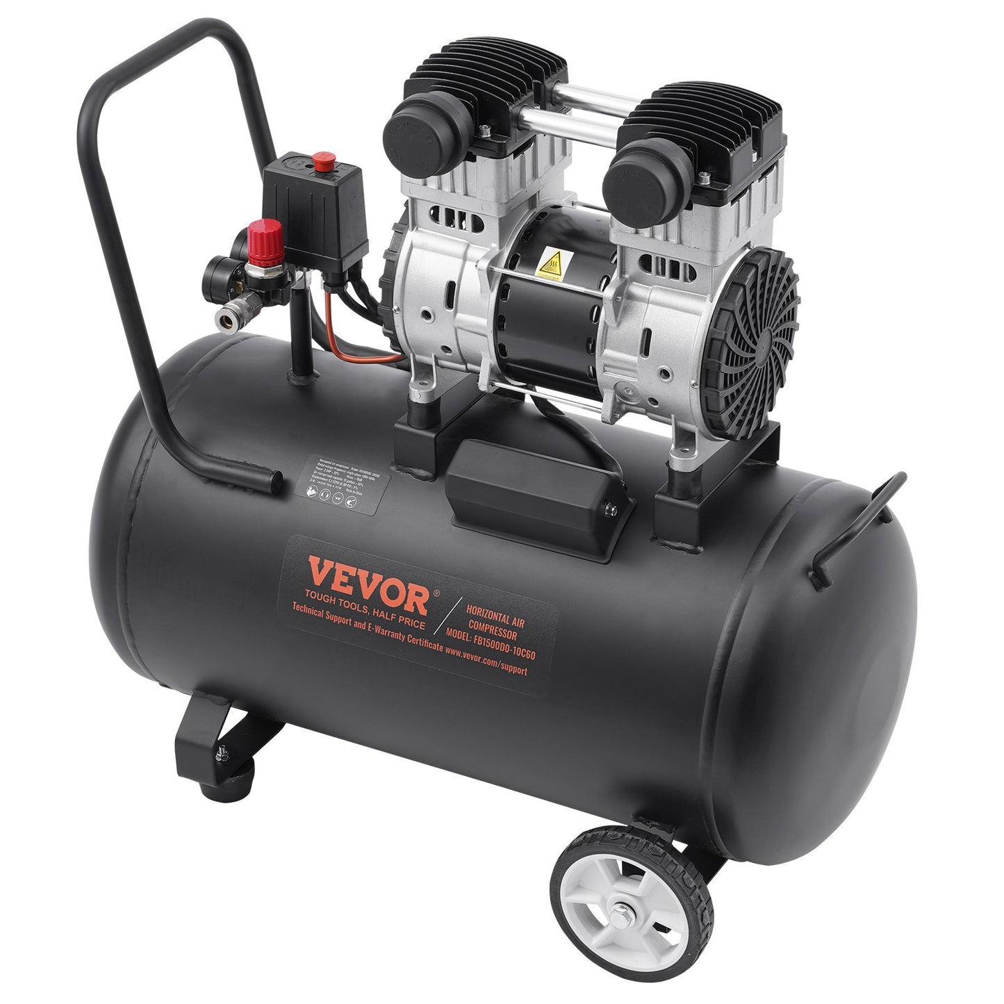 Luftkompressor, kompakt, tragbar, ölfrei, 15 Gallonen, 90 PSI