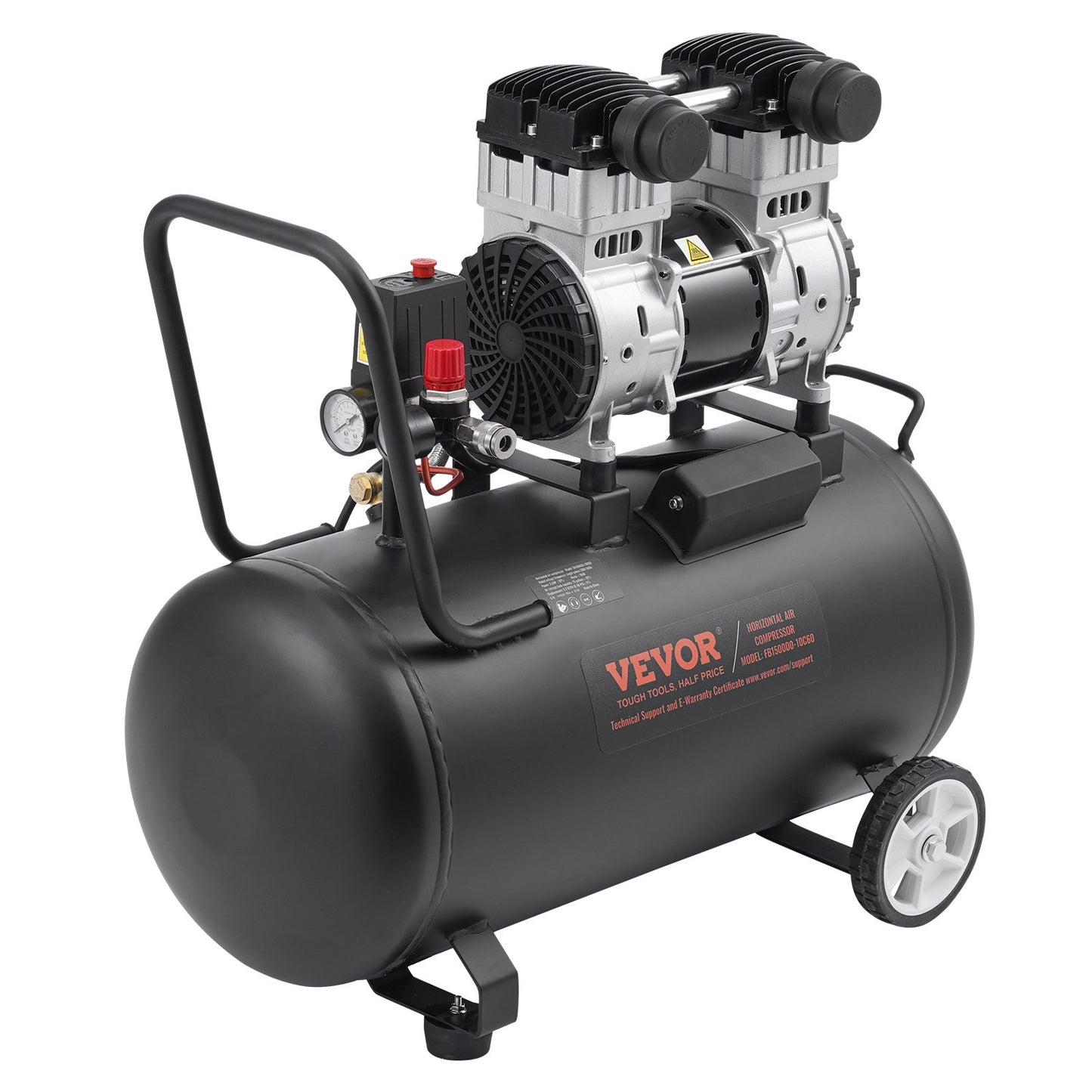 Luftkompressor, kompakt, tragbar, ölfrei, 15 Gallonen, 90 PSI