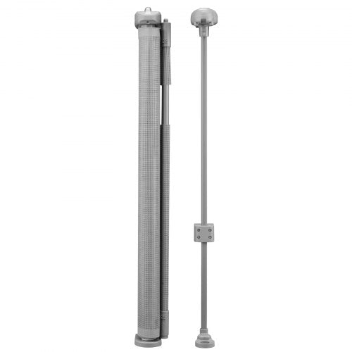 Retractable Baby Gate 870 mm High Extendable to 1400 mm Width Children Pets Grey