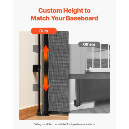 Infällbar Barngrind, Utdragbar till 1850 mm Bredd, 980 mm Hög, Med Säkerhetslås, Lätt att Använda, Gå Genom Utan Att Snubbla, Nätgrind För Hundtrappor, Hallar, Inomhus/Utomhus, Svart |  EU