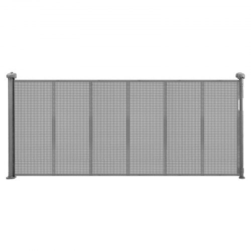 Retractable Baby Gate 870 mm High Extendable to 1800 mm Width Children Pets Grey | EU