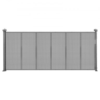 Retractable Baby Gate 870 mm High Extendable to 1800 mm Width Children Pets Grey | EU