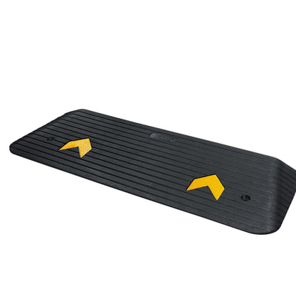 Rubber Threshold Ramp, 2-Inch Rise Threshold Ramp Doorway, Recycled Rubber Power Threshold Ramp, Rated 33069 lbs Load Capacity, Non-Slip Rubber Surface, Fixed Threshold Ramp for Wheelchair and Scooter