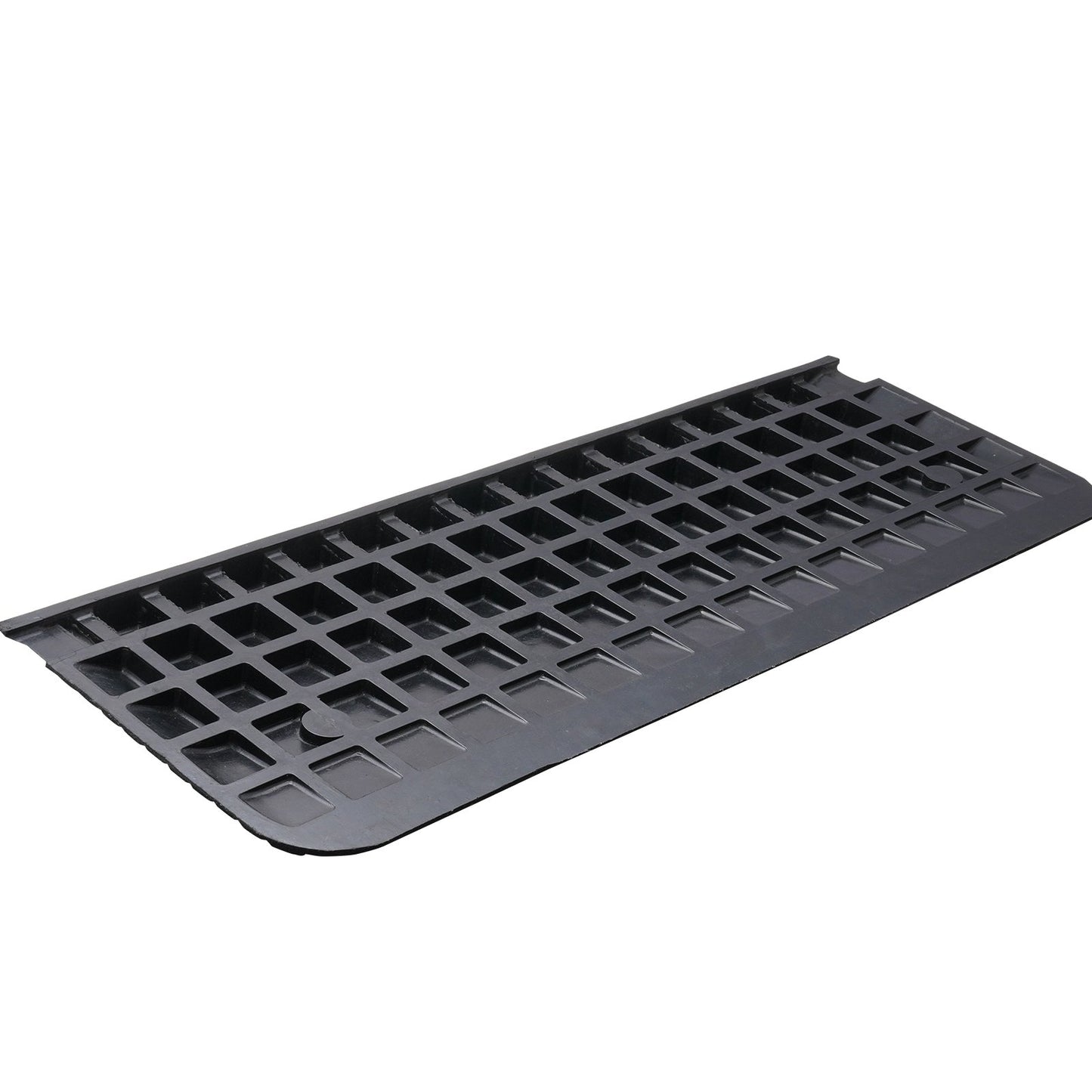 Rubber Threshold Ramp, 2-Inch Rise Threshold Ramp Doorway, Recycled Rubber Power Threshold Ramp, Rated 33069 lbs Load Capacity, Non-Slip Rubber Surface, Fixed Threshold Ramp for Wheelchair and Scooter