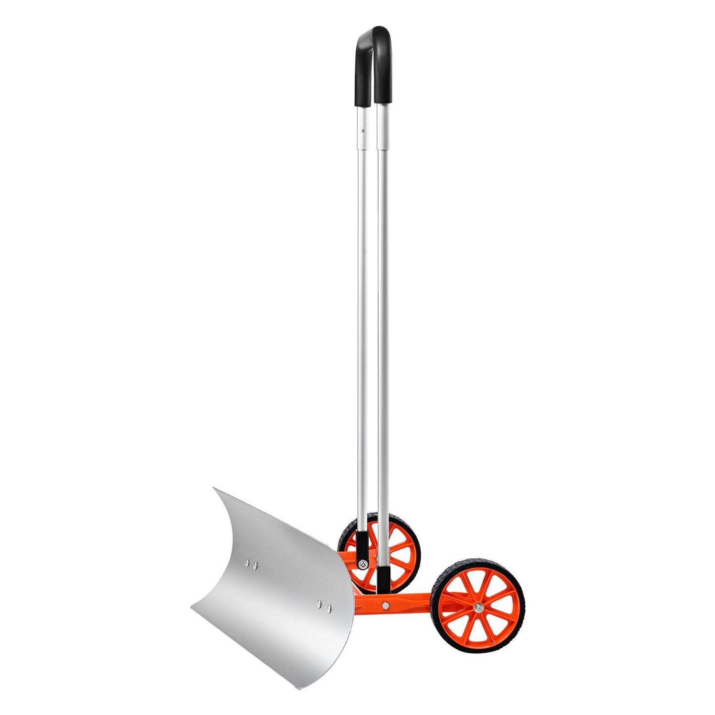 Schneeschaufel mit Rädern, 30-Zoll-Schneeschaufel für die Auffahrt, Metall-Schneeschaufel zum Schneeräumen, robuster Schaufelschieber mit breiter Klinge und U-förmigem Griff aus Aluminiumlegierung