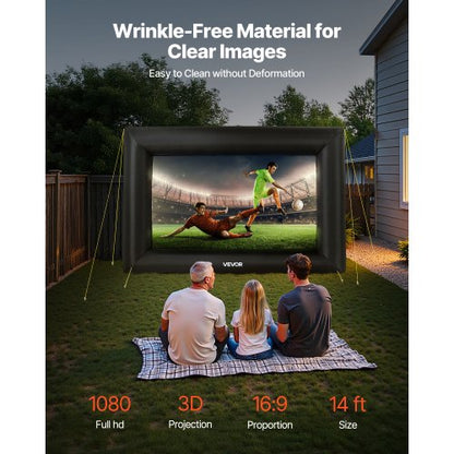 14 fot uppblåsbar filmduk 16:9 600D filmprojektor med bärbar väska
