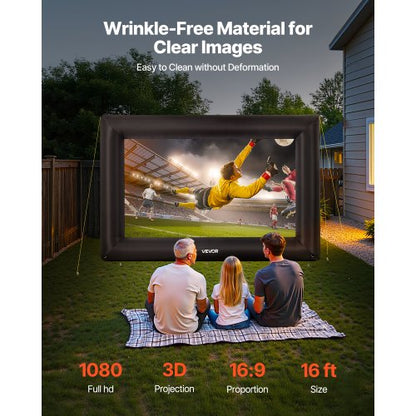16 fot uppblåsbar filmduk 16:9 600D filmprojektor med bärbar väska