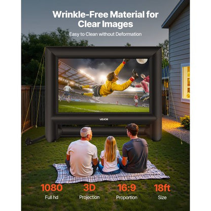 18 fot uppblåsbar filmduk 16:9 600D filmprojektion med bärbar väska