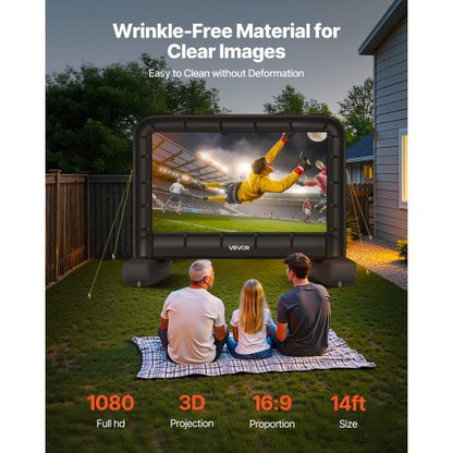 14 fot uppblåsbar filmduk 16:9 600D filmprojektion med bärbar väska