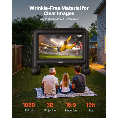 15 fot uppblåsbar filmduk 16:9 600D filmprojektor med bärbar väska