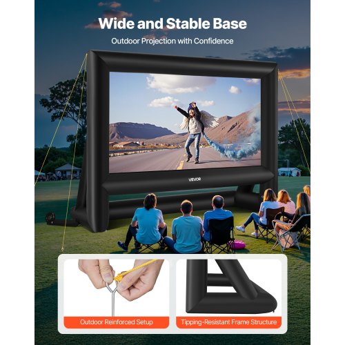 6 Meter Inflatable Movie Screen 16:9 600D Movie Projection with Portable Bag