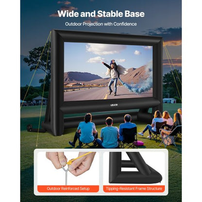 6 Meter Inflatable Movie Screen 16:9 600D Movie Projection with Portable Bag