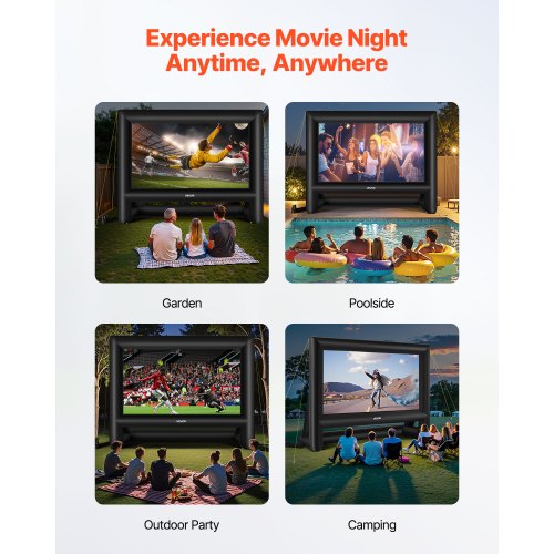 6 Meter Inflatable Movie Screen 16:9 600D Movie Projection with Portable Bag